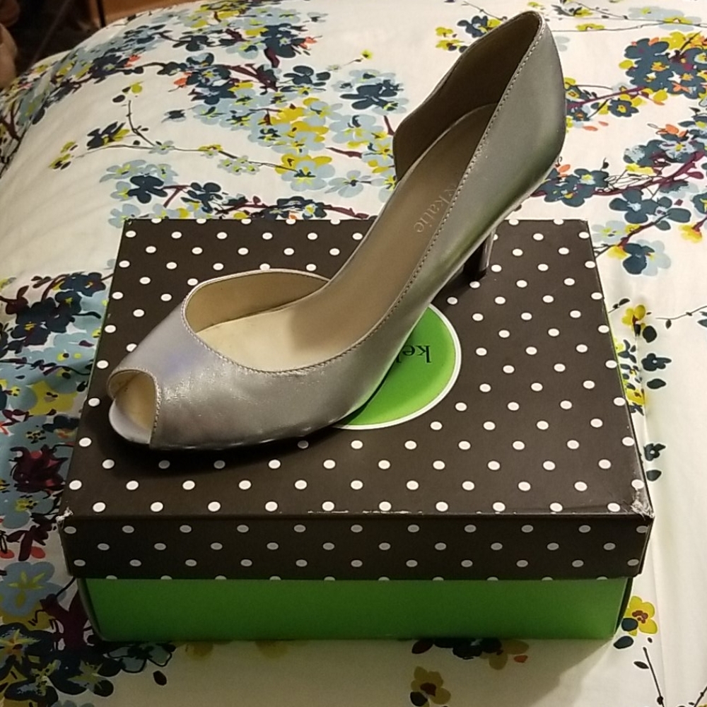 Kelly & Katie silver open toe heel